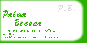 palma becsar business card